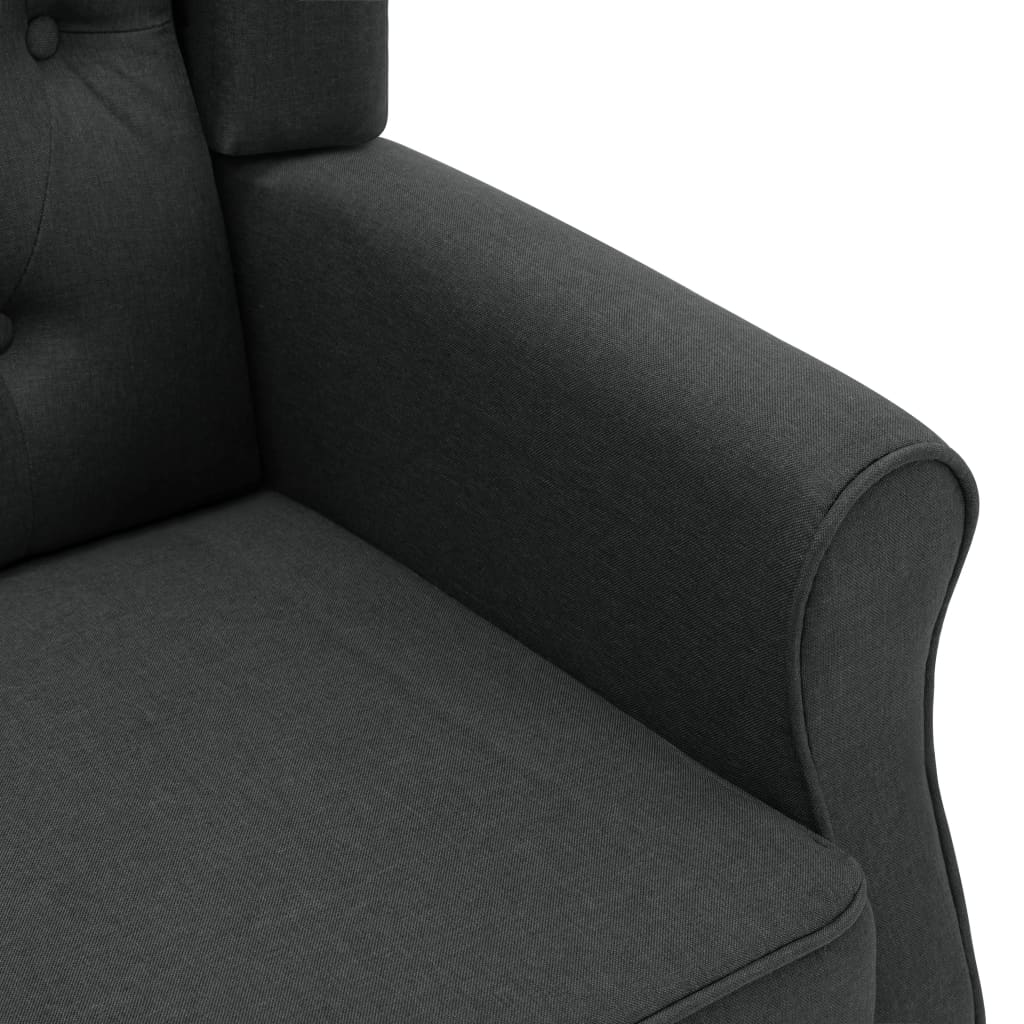 Fauteuil avec repose-pied Gris foncé Tissu - XIOS
