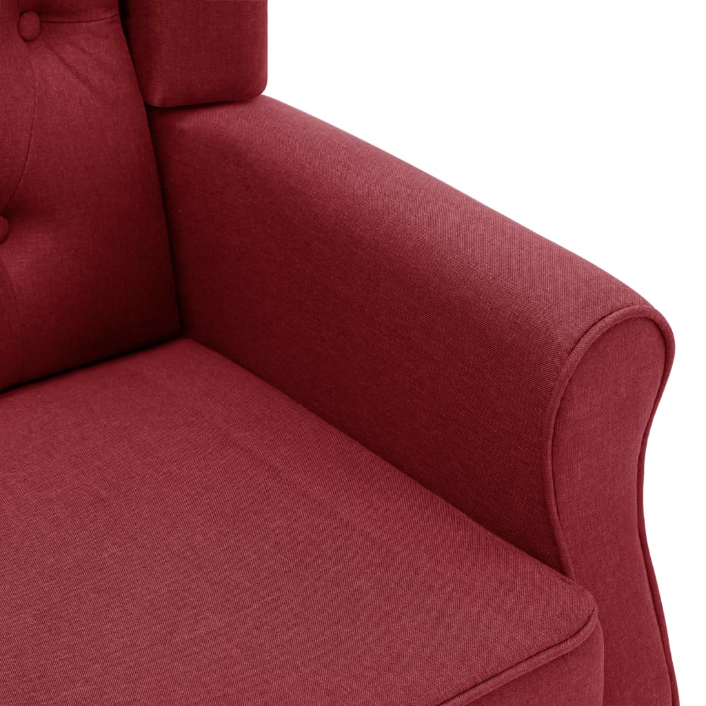 Fauteuil avec repose-pied Rouge bordeaux Tissu - XIOS