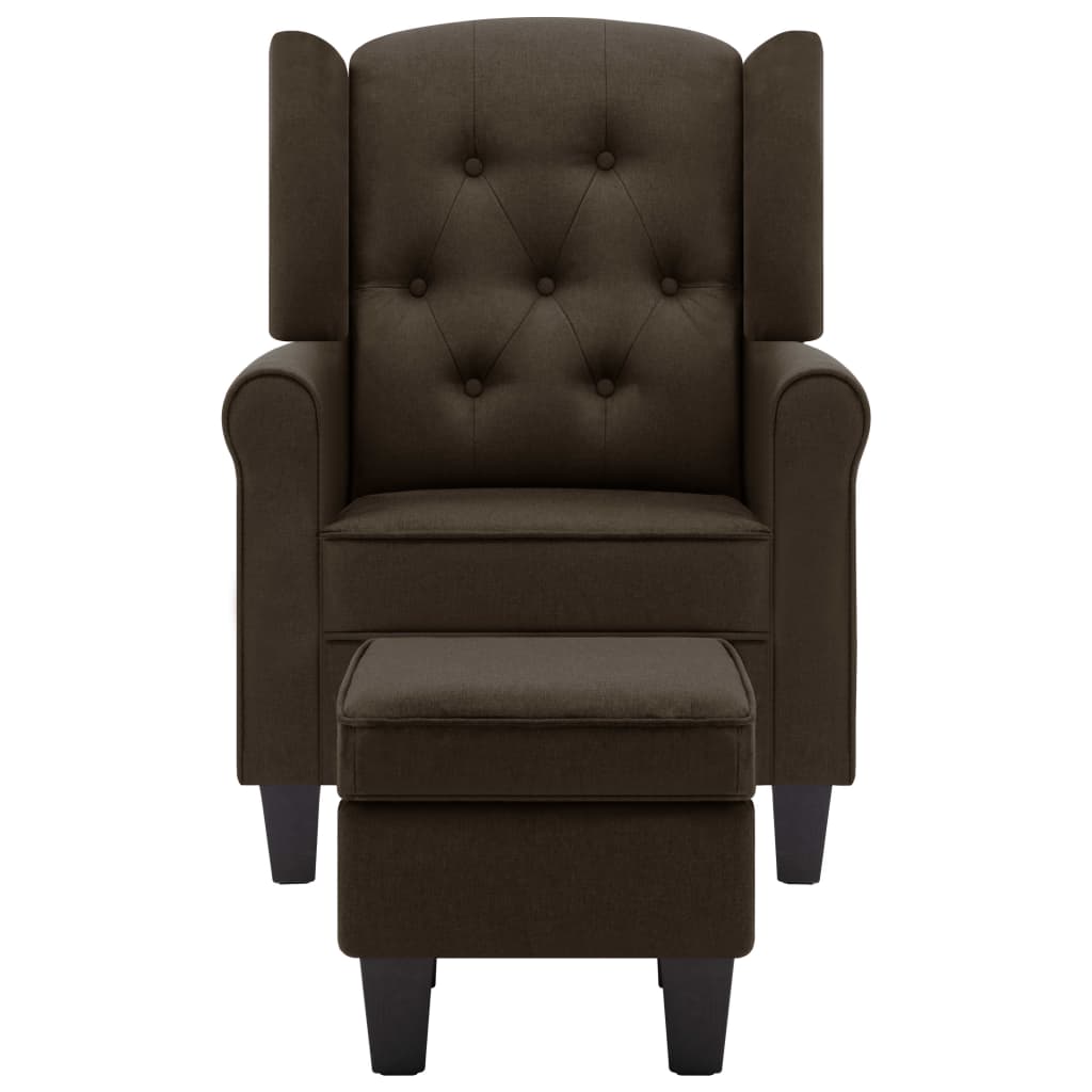 Fauteuil avec repose-pied Marron Tissu - XIOS