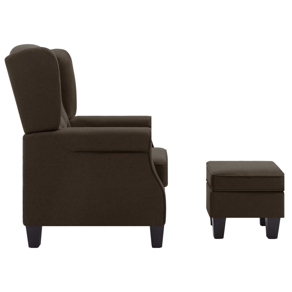 Fauteuil avec repose-pied Marron Tissu - XIOS
