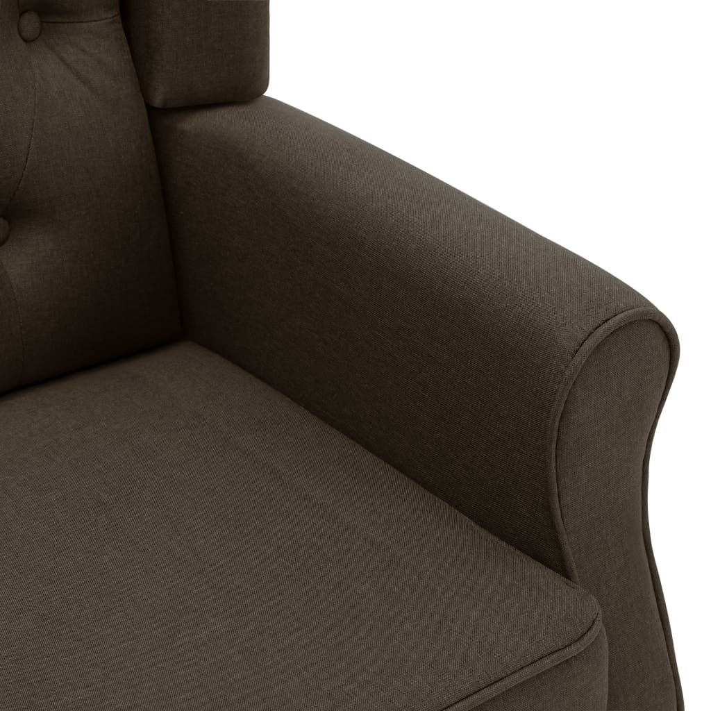 Fauteuil avec repose-pied Marron Tissu - XIOS