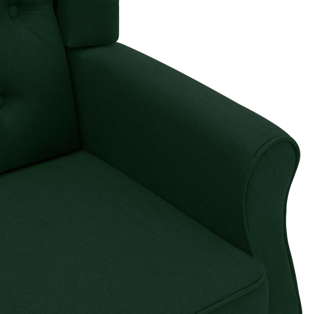 Fauteuil avec repose-pied Vert foncé Tissu - XIOS