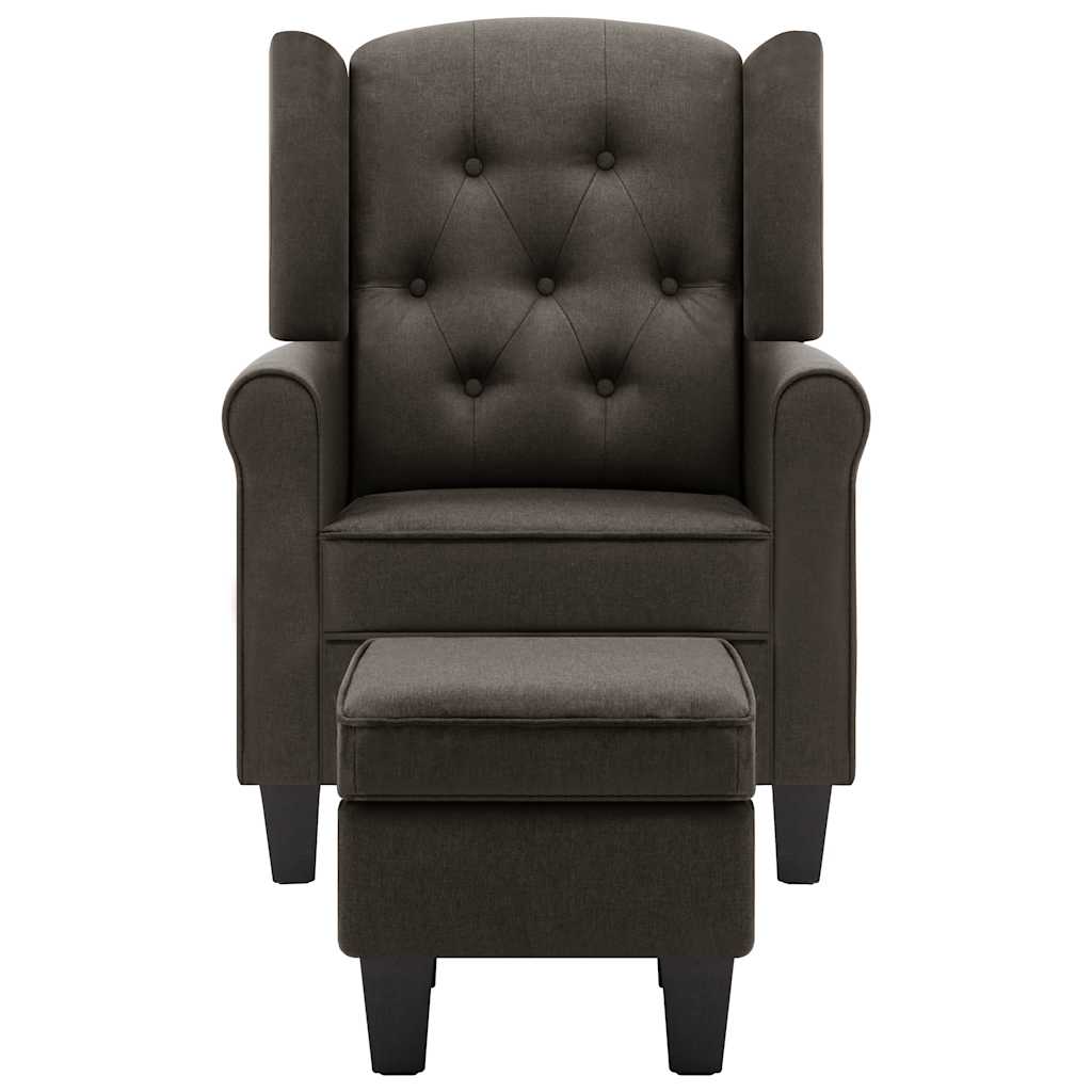 Fauteuil avec repose-pied Taupe Tissu - XIOS