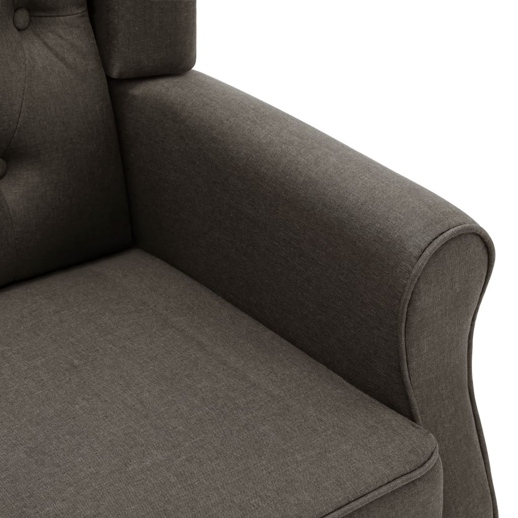 Fauteuil avec repose-pied Taupe Tissu - XIOS