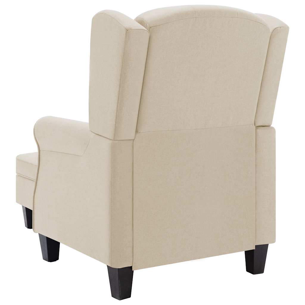 Fauteuil avec repose-pied Crème Tissu