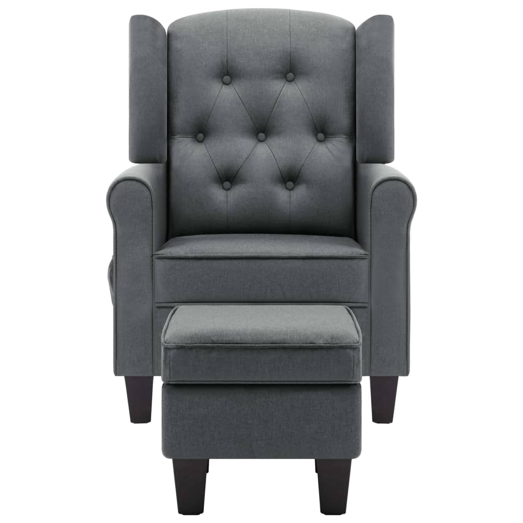 Fauteuil de massage avec repose-pied Gris clair Tissu - XIOS