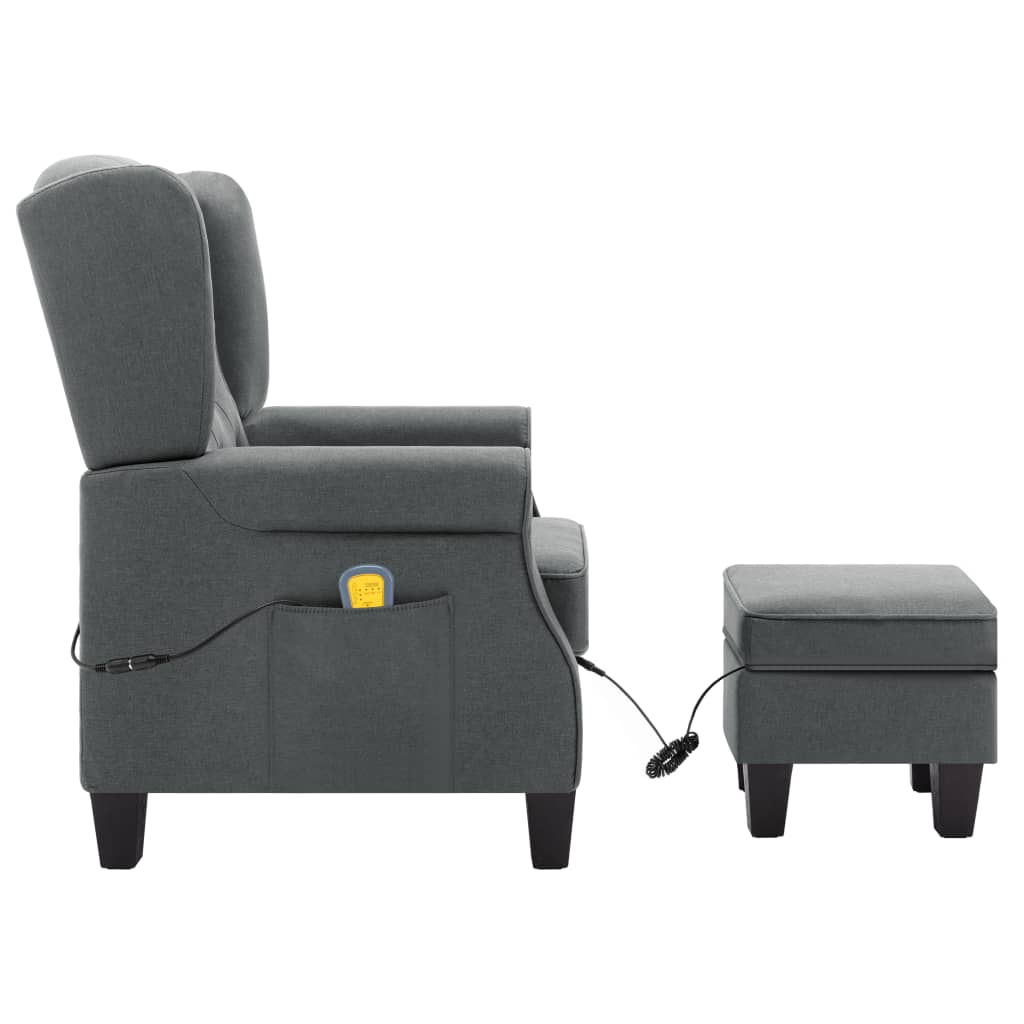 Fauteuil de massage avec repose-pied Gris clair Tissu - XIOS