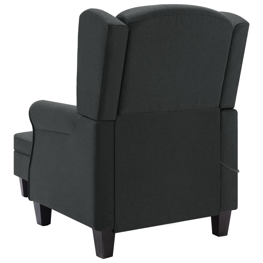 Fauteuil de massage avec repose-pied Gris foncé Tissu - XIOS