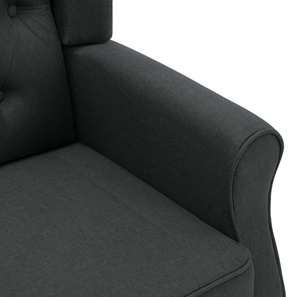 Fauteuil de massage avec repose-pied Gris foncé Tissu - XIOS