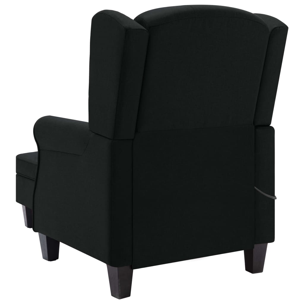 Fauteuil de massage avec repose-pied Noir Tissu - XIOS