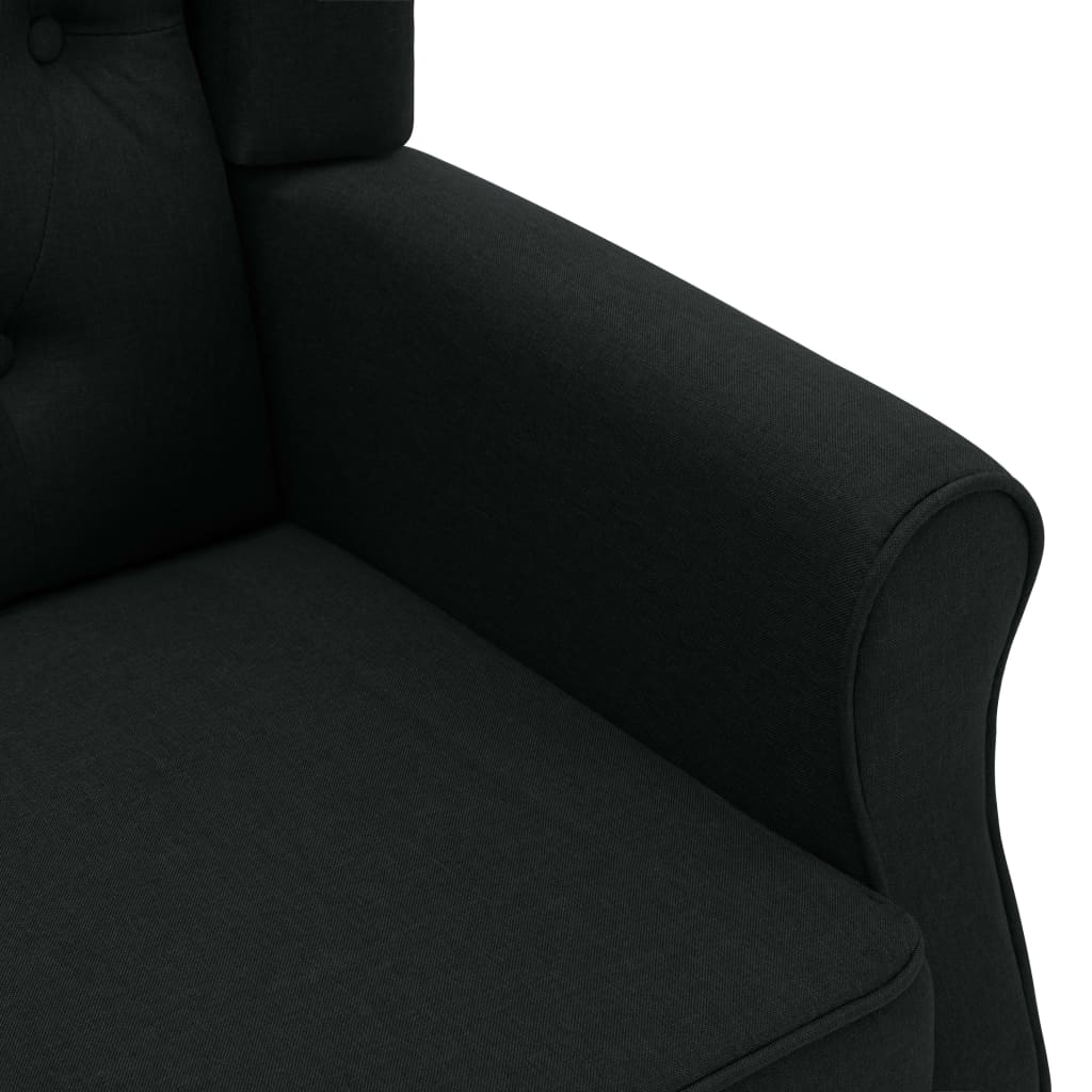 Fauteuil de massage avec repose-pied Noir Tissu - XIOS