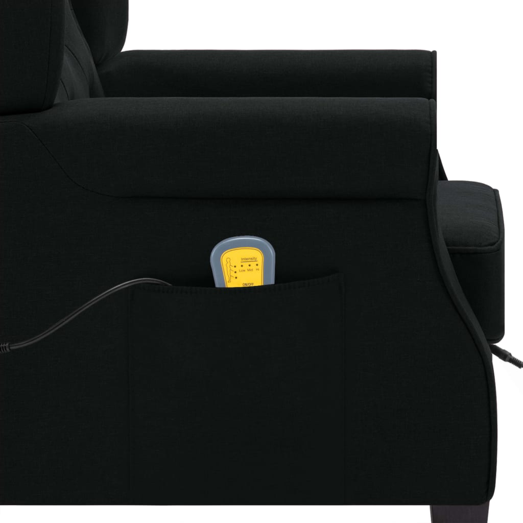 Fauteuil de massage avec repose-pied Noir Tissu - XIOS