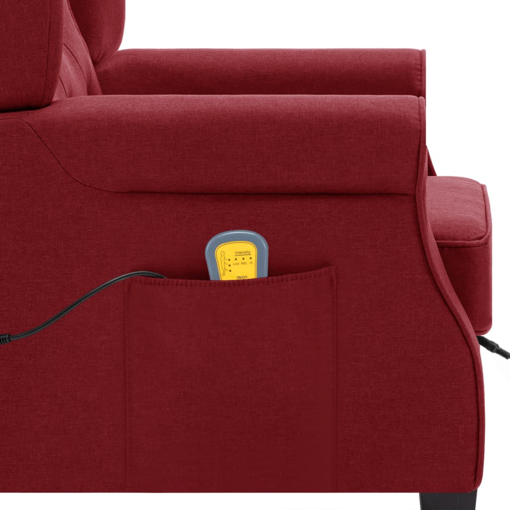 Fauteuil de massage avec repose-pied Rouge bordeaux Tissu - XIOS