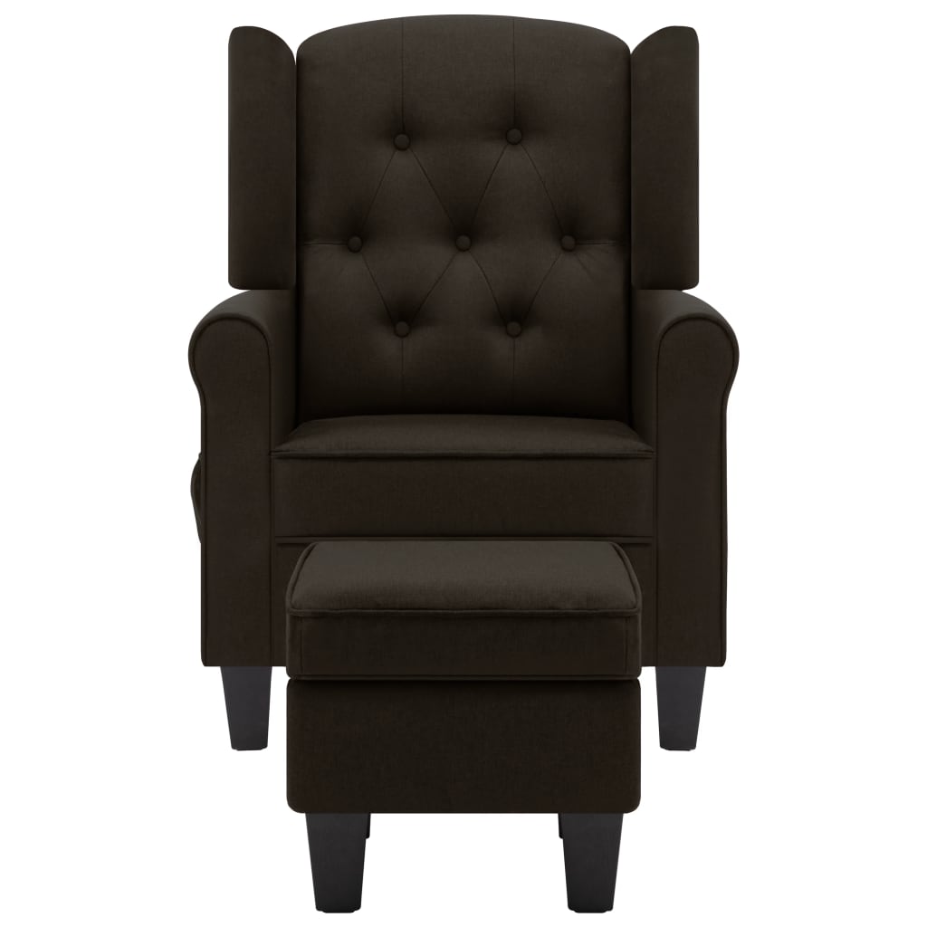 Fauteuil de massage avec repose-pied Marron foncé Tissu - XIOS