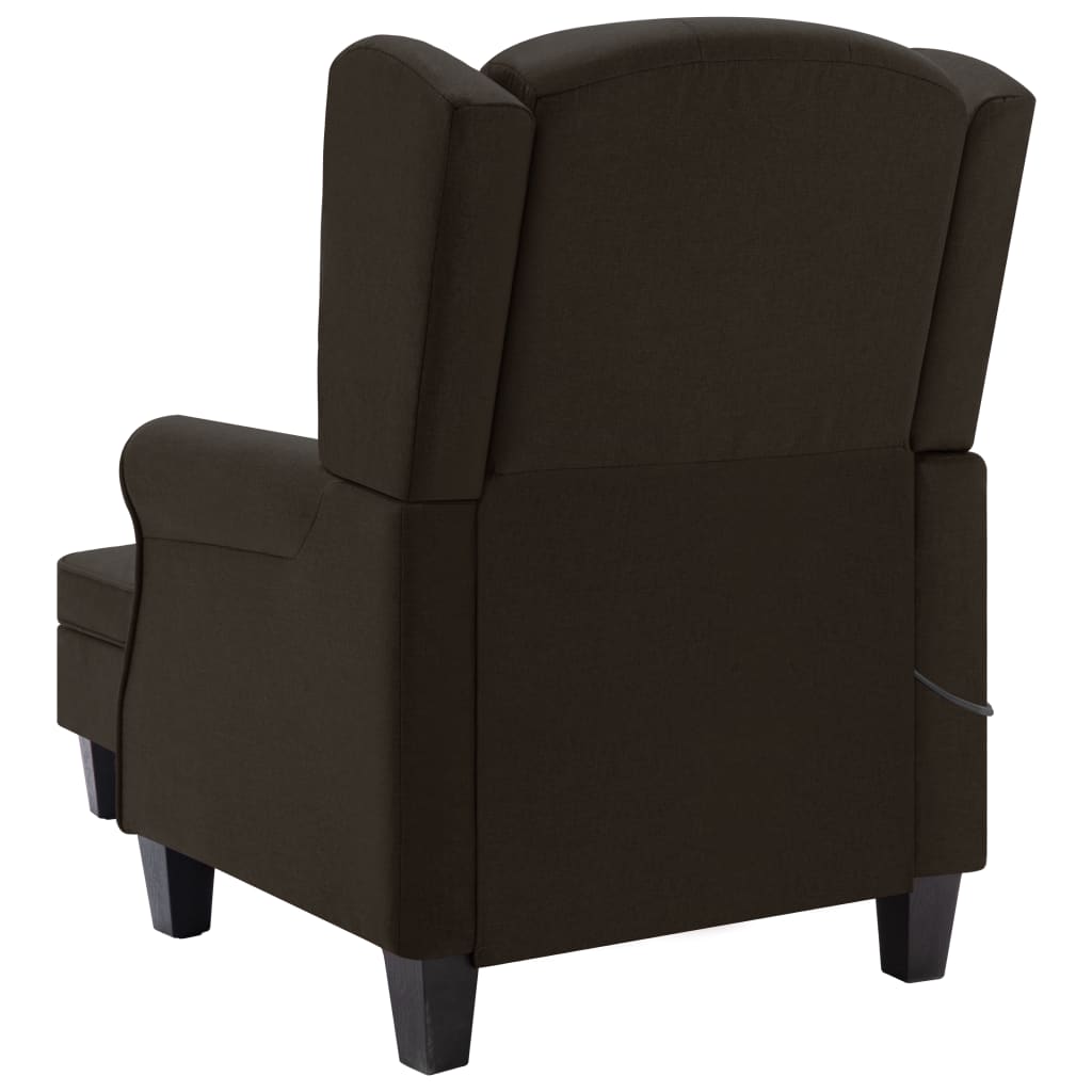 Fauteuil de massage avec repose-pied Marron foncé Tissu - XIOS