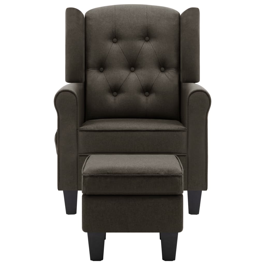 Fauteuil de massage avec repose-pied Taupe Tissu - XIOS