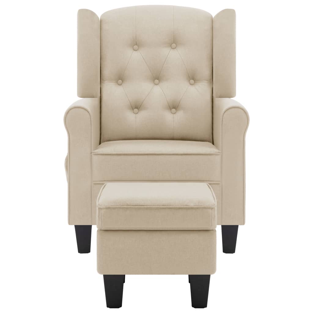 Fauteuil de massage avec repose-pied Crème Tissu - XIOS