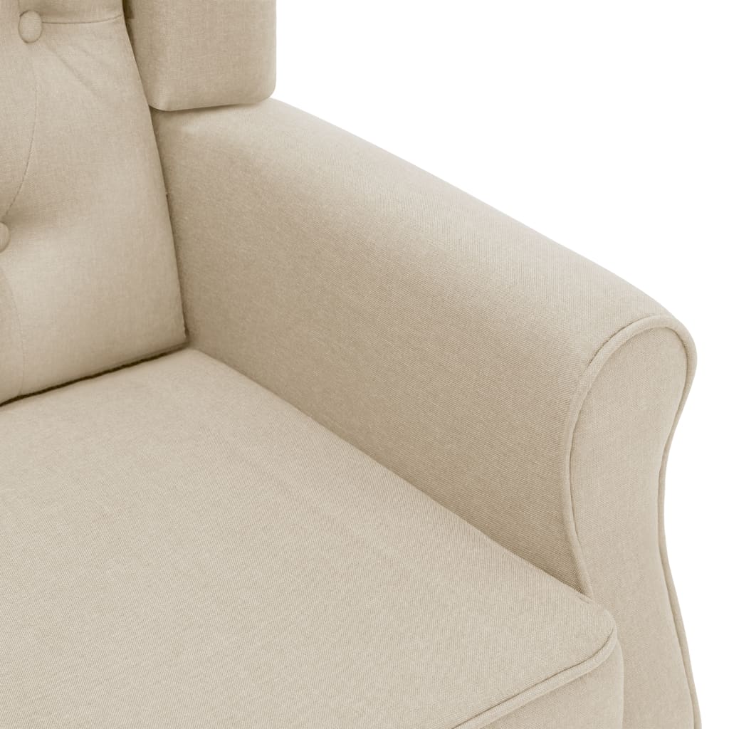 Fauteuil de massage avec repose-pied Crème Tissu - XIOS