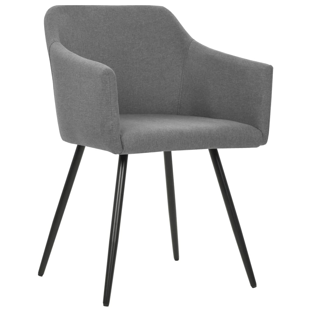 Chaises à manger lot de 2 gris clair tissu - XIOS