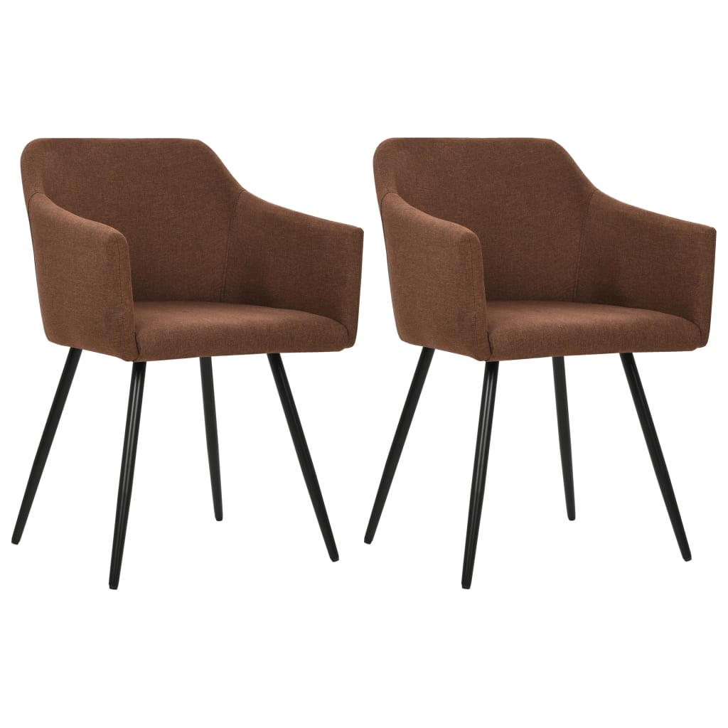 Chaises à manger lot de 2 marron tissu - XIOS