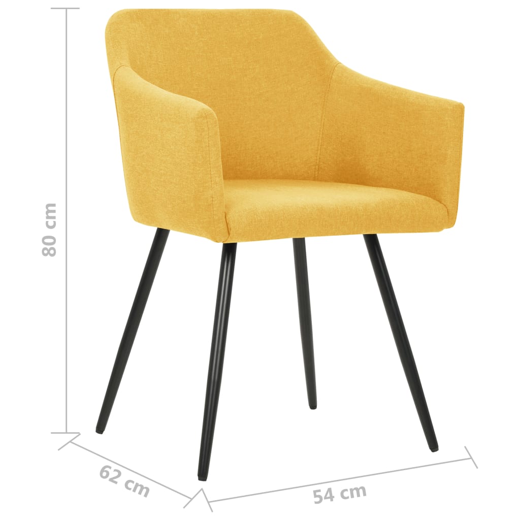 Chaises à manger lot de 2 jaune tissu - XIOS