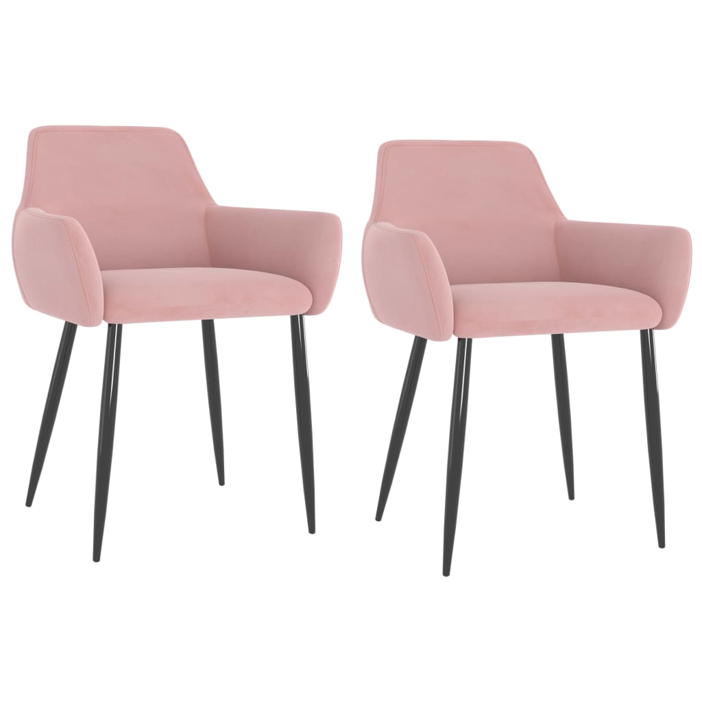 Chaises à manger lot de 2 Rose Velours - XIOS