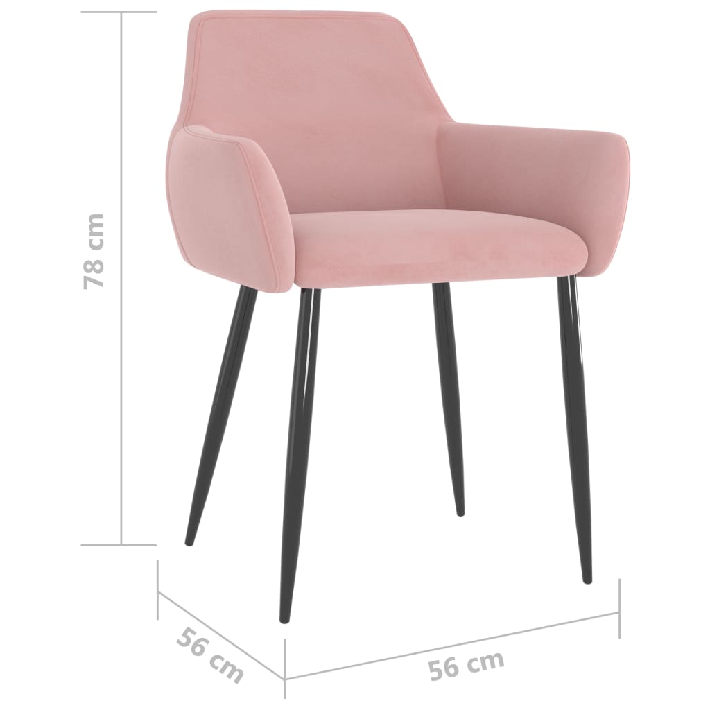 Chaises à manger lot de 2 Rose Velours - XIOS