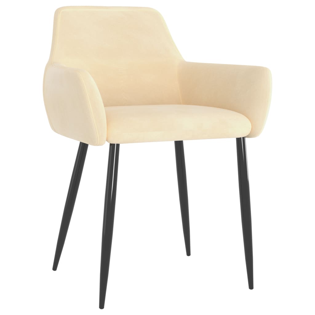 Chaises à manger lot de 2 Crème Velours - XIOS