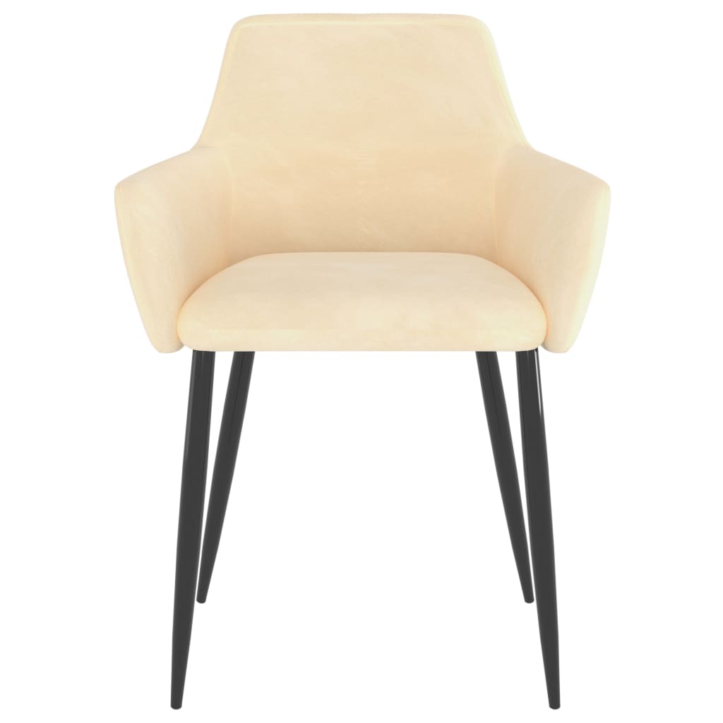 Chaises à manger lot de 2 Crème Velours - XIOS