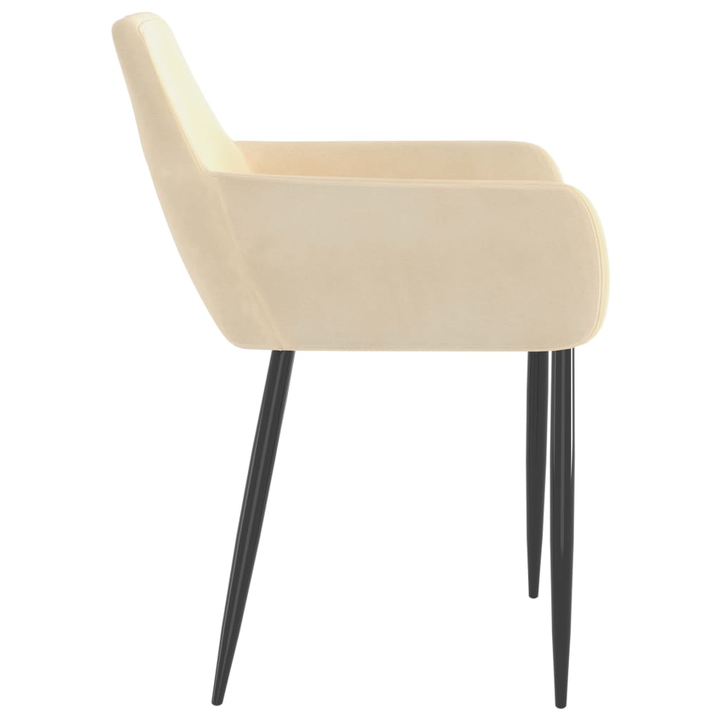 Chaises à manger lot de 2 Crème Velours - XIOS