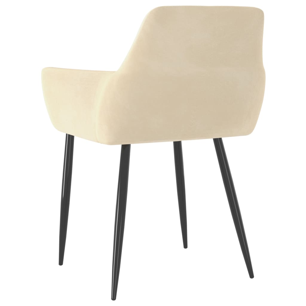 Chaises à manger lot de 2 Crème Velours - XIOS