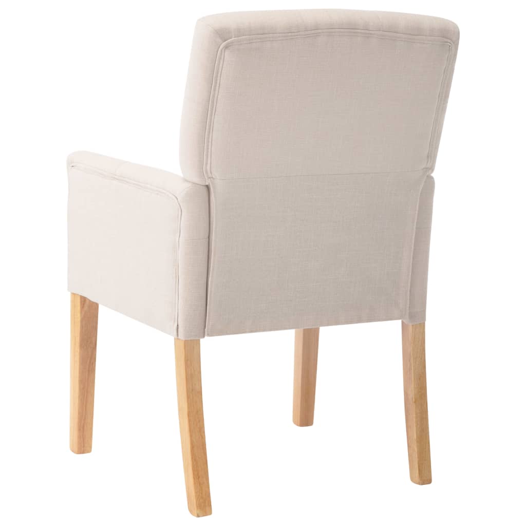 Chaise à manger avec accoudoirs Beige Tissu - XIOS