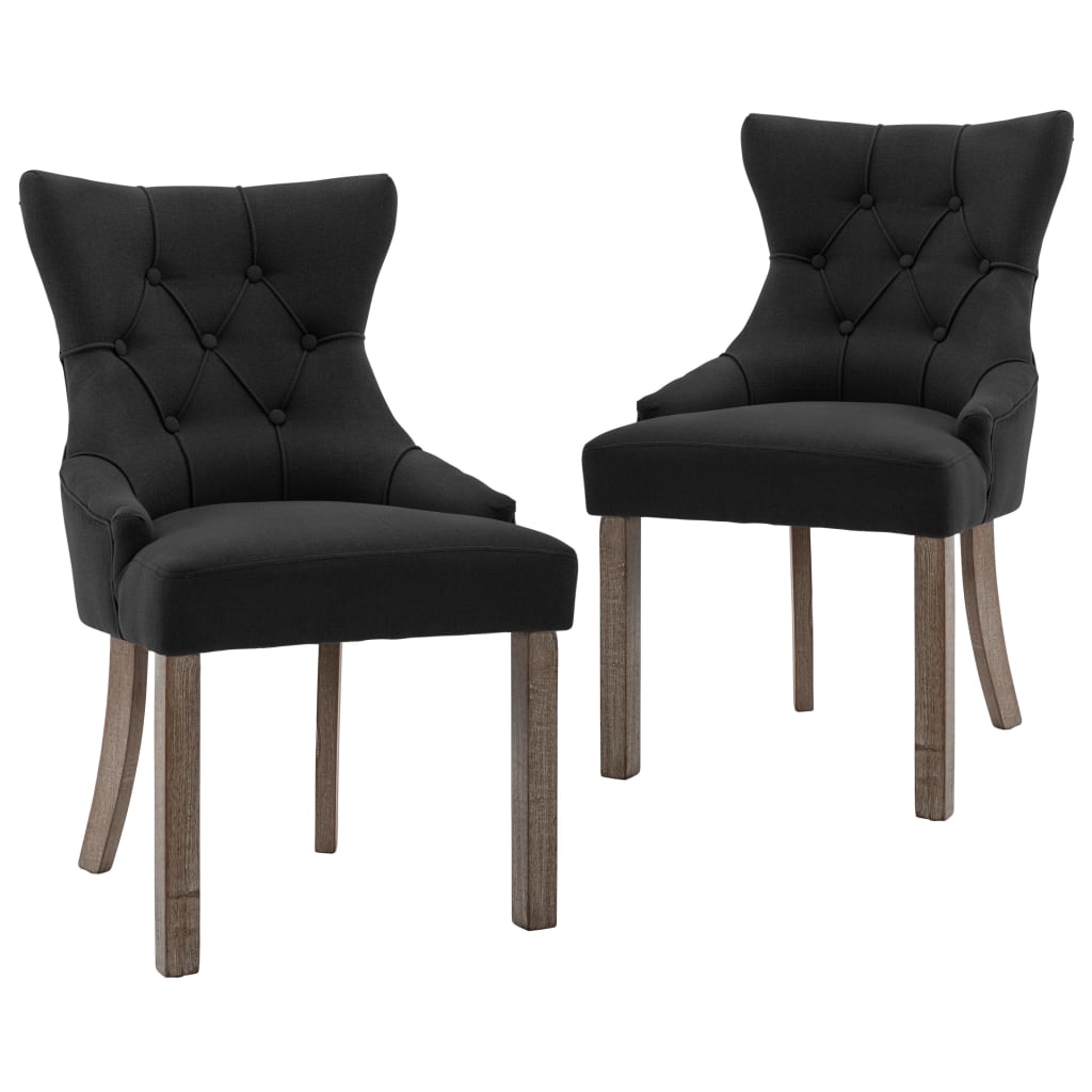 Chaises à manger lot de 2 noir tissu - XIOS