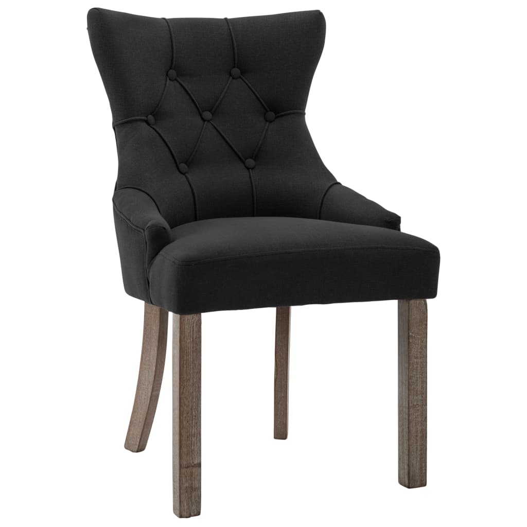 Chaises à manger lot de 2 noir tissu - XIOS
