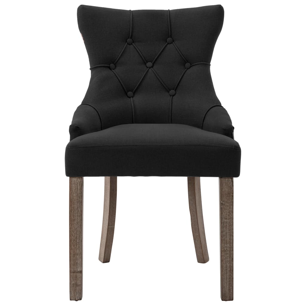 Chaises à manger lot de 2 noir tissu - XIOS