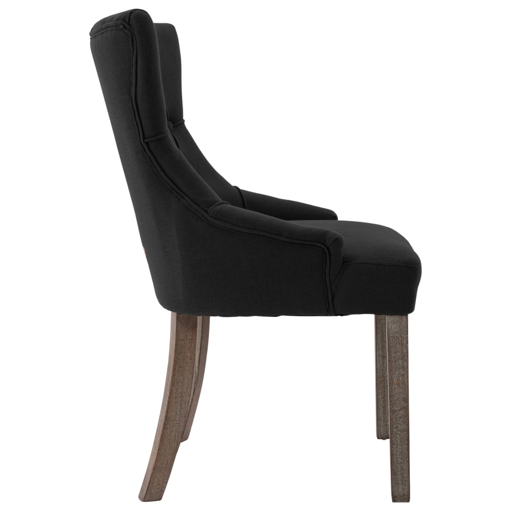 Chaises à manger lot de 2 noir tissu - XIOS