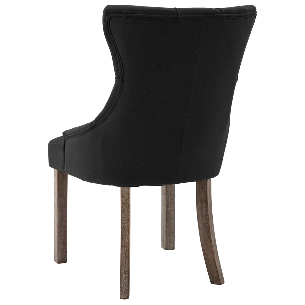 Chaises à manger lot de 2 noir tissu - XIOS