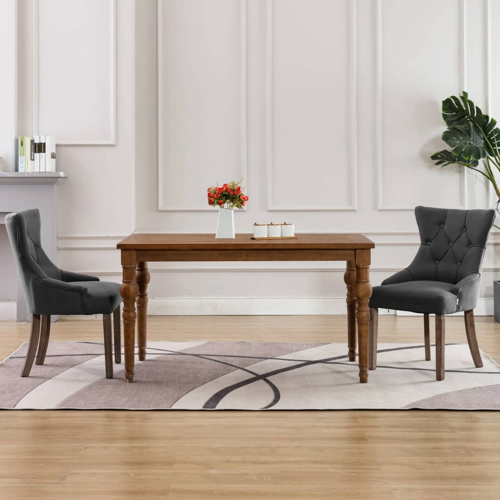 Chaises à manger lot de 2 gris tissu - XIOS