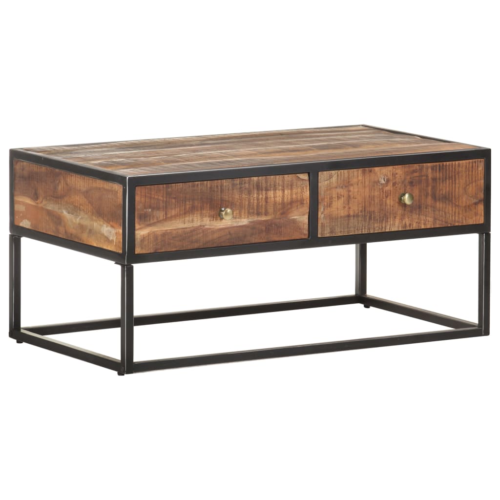 Table basse 90x50x40 cm Bois d'acacia brut - XIOS
