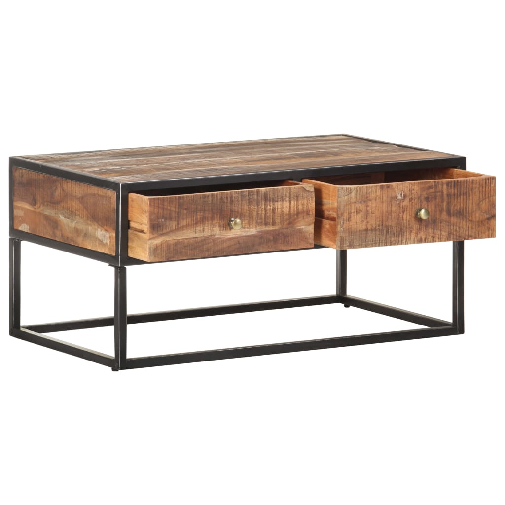 Table basse 90x50x40 cm Bois d'acacia brut - XIOS