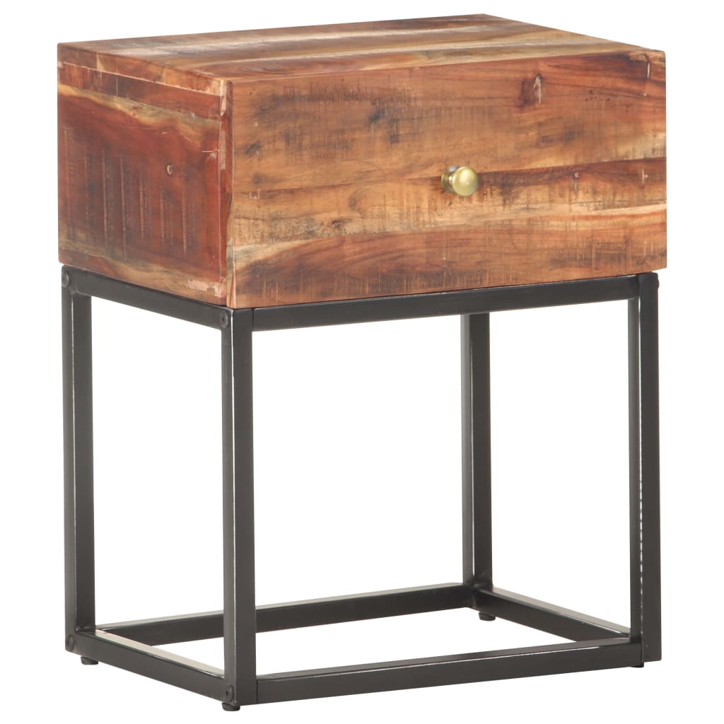 Table de chevet 40x30x50 cm Bois d'acacia brut - XIOS