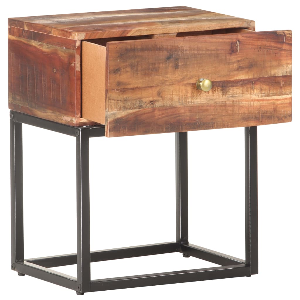 Table de chevet 40x30x50 cm Bois d'acacia brut - XIOS