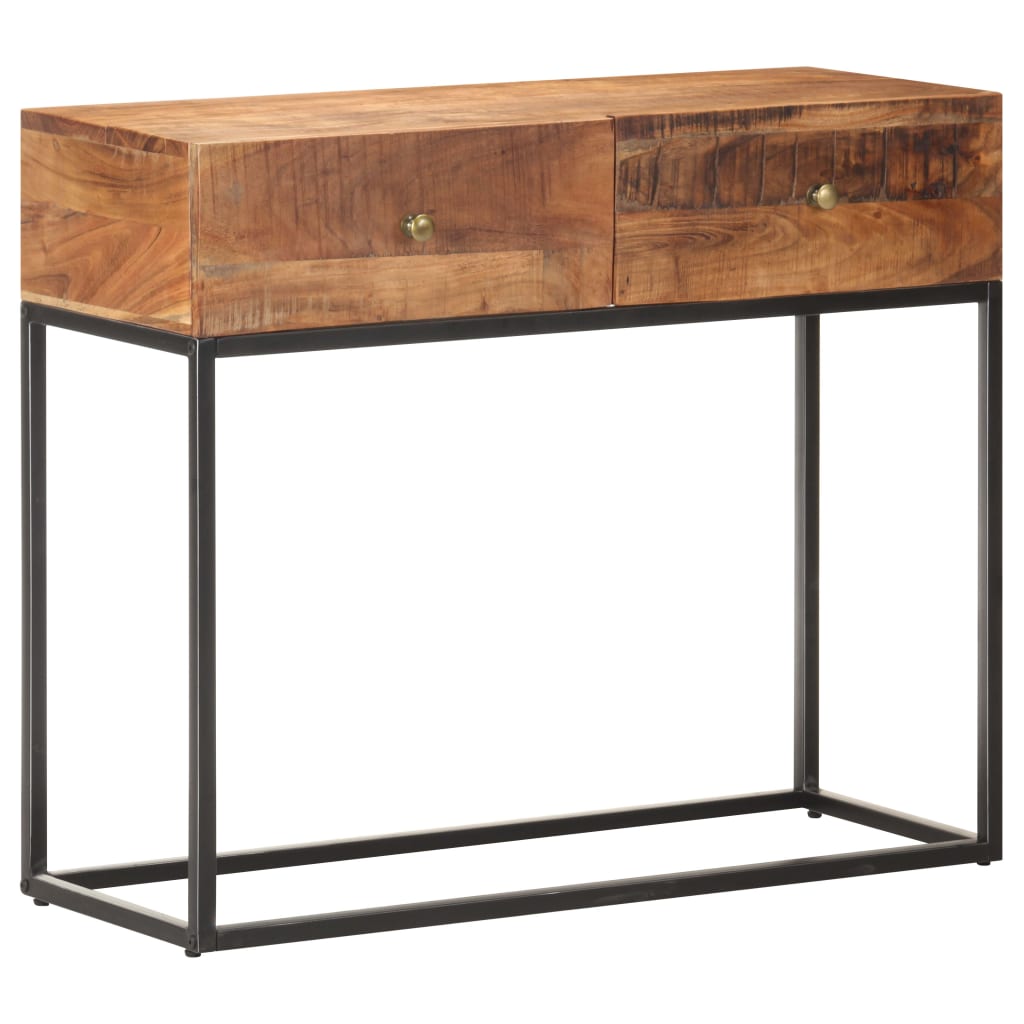 Table console 90x35x75 cm Bois d'acacia brut - XIOS