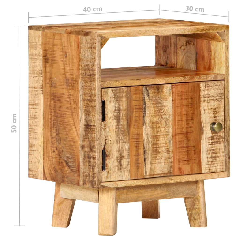 Table de chevet 40x30x50 cm Bois de manguier brut - XIOS
