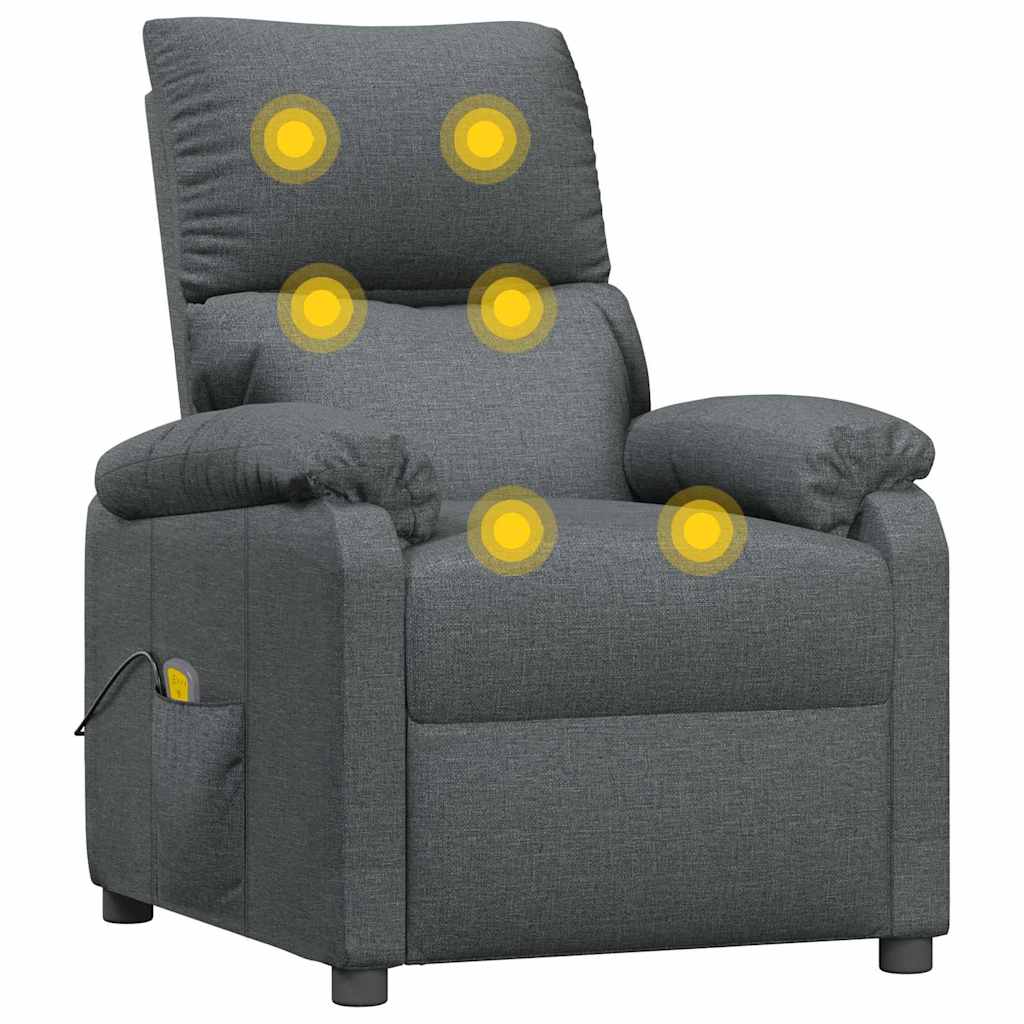 Fauteuil de massage Gris foncé Tissu