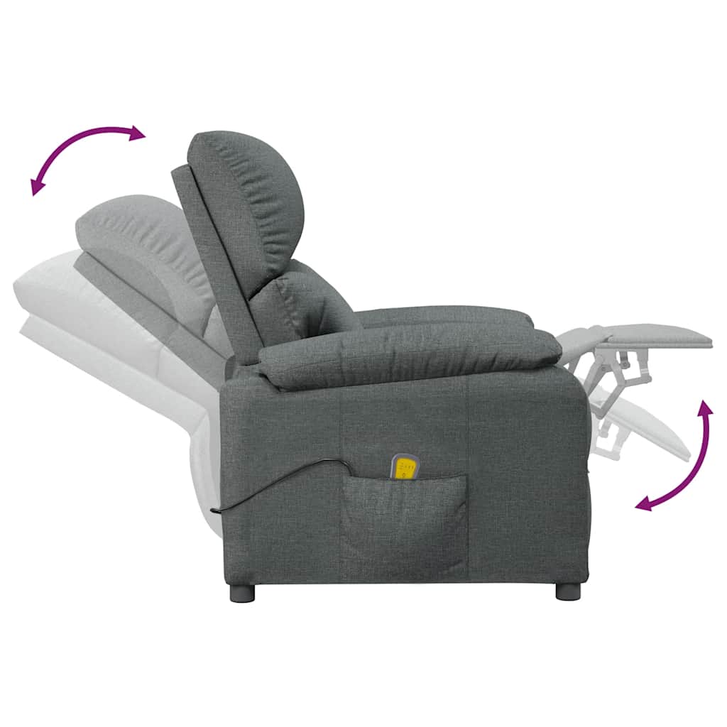 Fauteuil de massage Gris foncé Tissu - XIOS