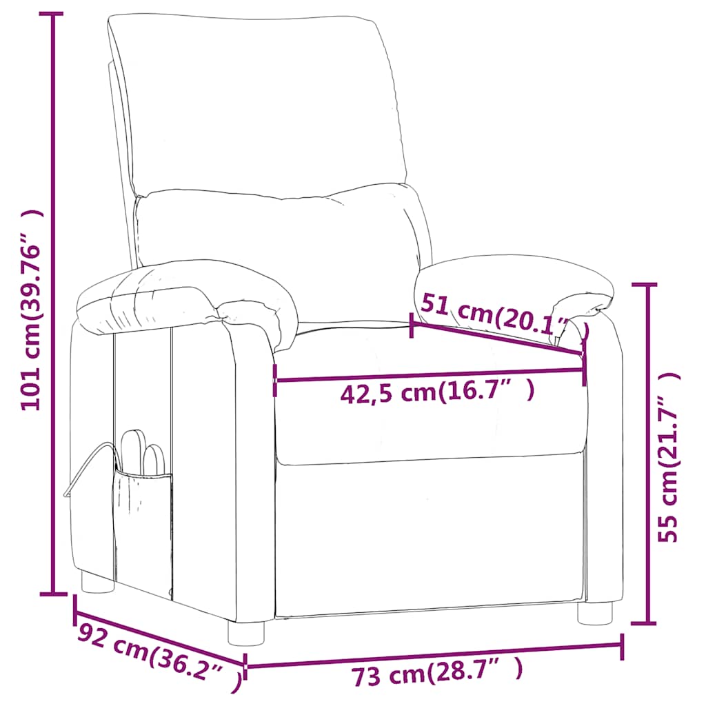 Fauteuil de massage Gris foncé Tissu - XIOS