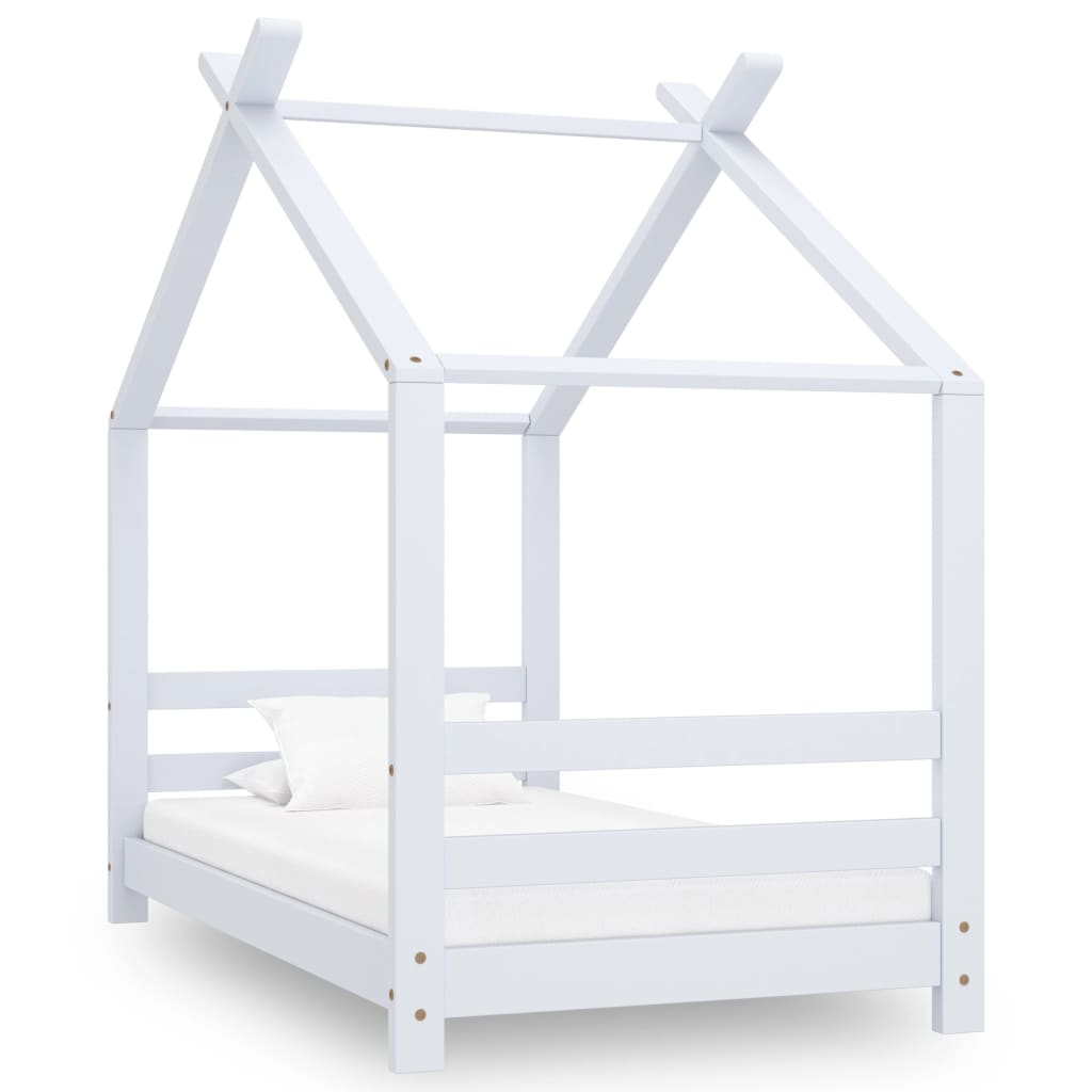 Cadre de lit d'enfant Blanc Bois de pin massif 70x140 cm - XIOS