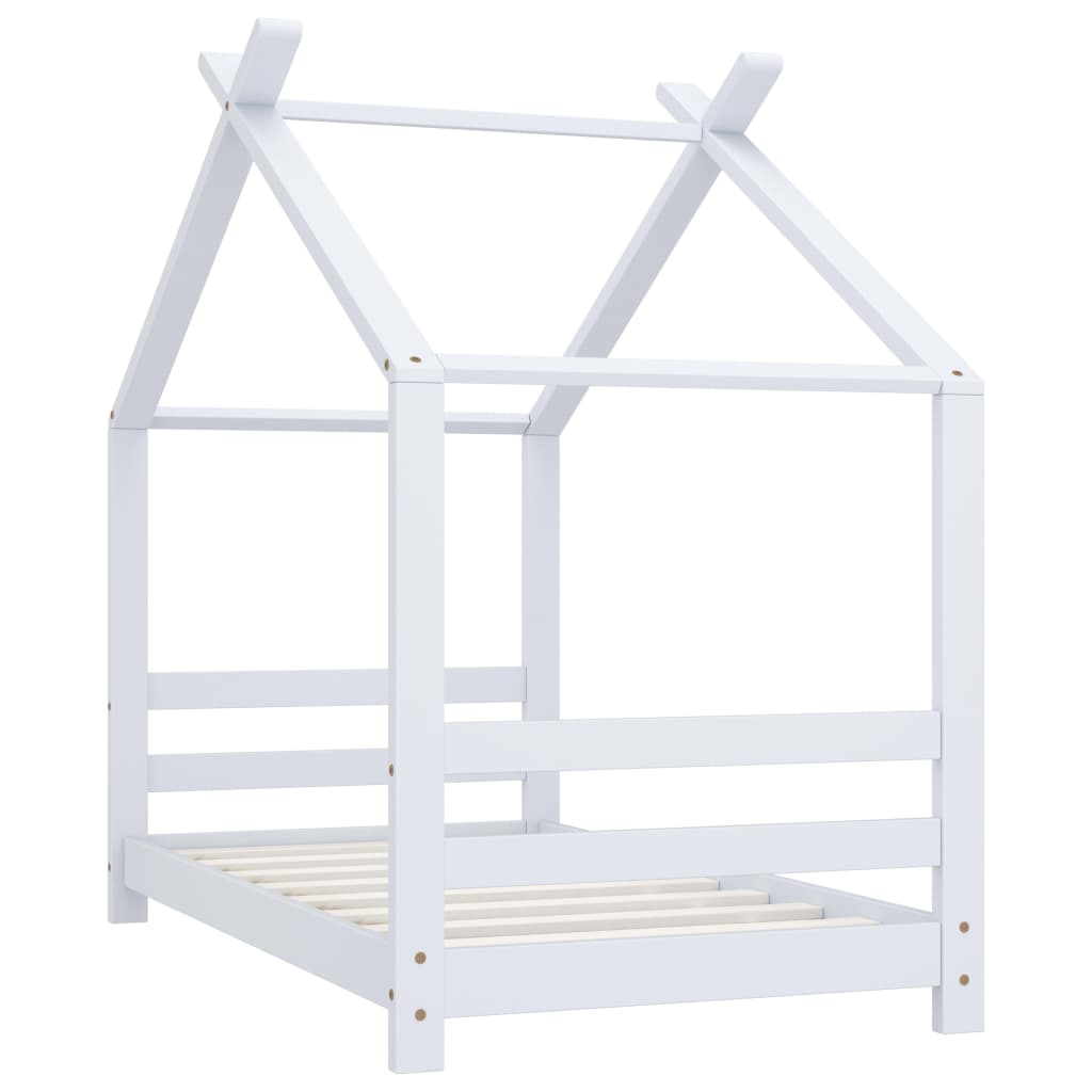 Cadre de lit d'enfant Blanc Bois de pin massif 70x140 cm - XIOS