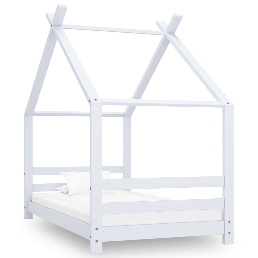 Cadre de lit d'enfant Blanc Bois de pin massif 80x160 cm - XIOS